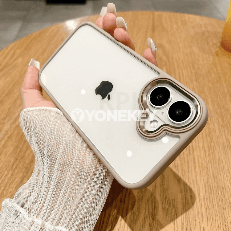 iPhone üçin premium gidrid gorag gapagy, metal halka we akril