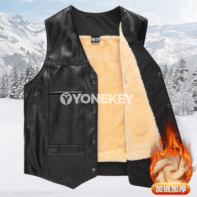 Erkekler üçin ýyly gyş futlyly deri liwestka