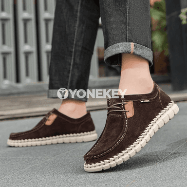Erkekler üçin hakyky deri loafer köwüşler, 38-47 ölçeg