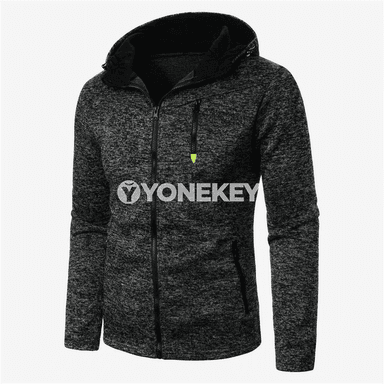 Erkekler üçin fermuarly ýyly sport hoodie kardigan