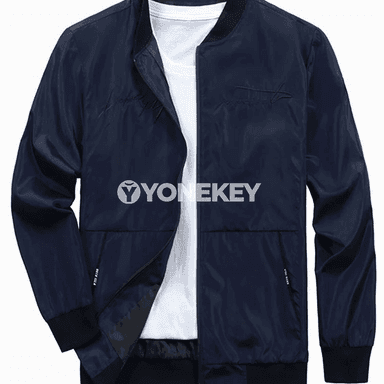 Erkekler üçin ýaz- güýz ýeňil ziperli stend-ýakaly jaket