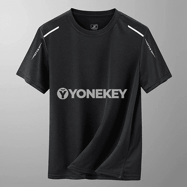 Erkekler üçin ýeňil, çalt gurýan sport futbolkasy, mesh mataly