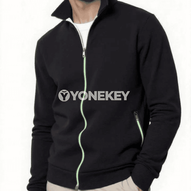 Erkekler üçin fermuarly ýyly ýeňil kurtka, uzyn ýeňli, S-3XL