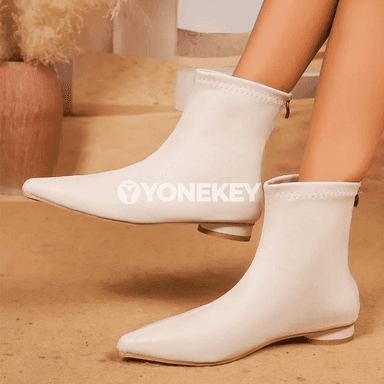 Aýallar üçin zipli çukur topukly deri ädikler, ýaz-güýz moda