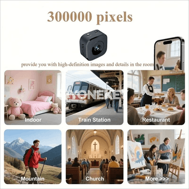 Lenovo 8K mini Wi‑Fi howpsuzlyk kamerasy, gijeki görme, 2 taraplaýyn ses