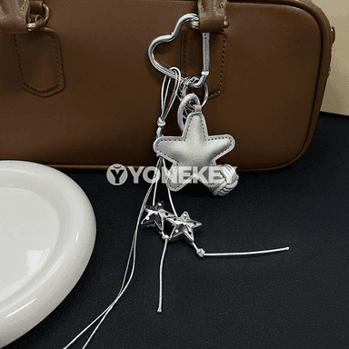 Zenanlar üçin ýyldyzly PU deri telefon gülgüsi we sumka bezegi