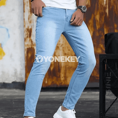 Erkekler üçin slim fit klassik jeans balaklar, gündelik stil
