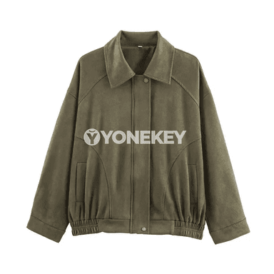 Zenanlar üçin retro pilot jaket, ýaz- güýz üçin gündelik stil