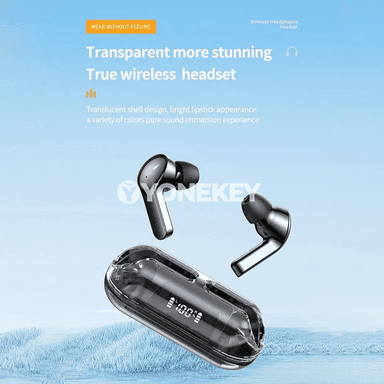 TM20 simsiz TWS Bluetooth 5.3 nauşnik, LED displeýli