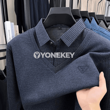 Erkekler üçin ýyly, ýumşak polo köýnek, güýz-gyş üçin