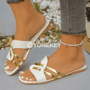 Zenanlar üçin ýazky rahat şypbyklar, açyk barmakly, slip-on