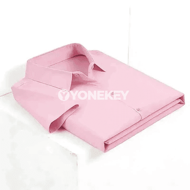Erkekler üçin ýeňil tealy gysga ýeňli klassik köýnek, slim fit