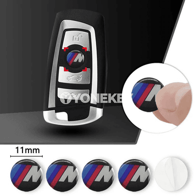 BMW M Performance üçin 3D açar logotip stikeri 11/14 mm