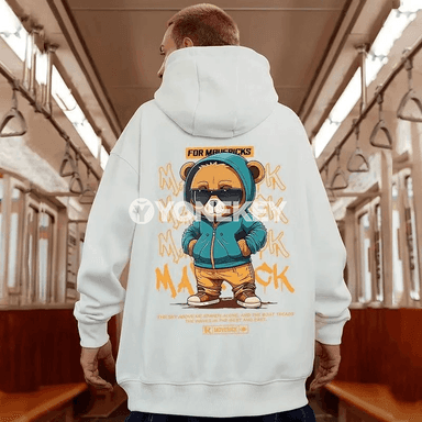 Erkekler üçin giň kesimli ýyly aksýonly kapýuşonly switer