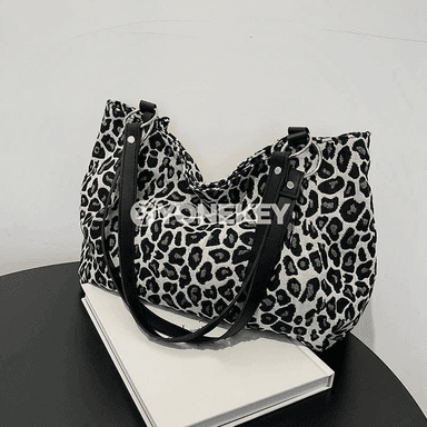 Zenanlar üçin leopardly uly kapasally tote sumka, gündelik we syýahat üçin