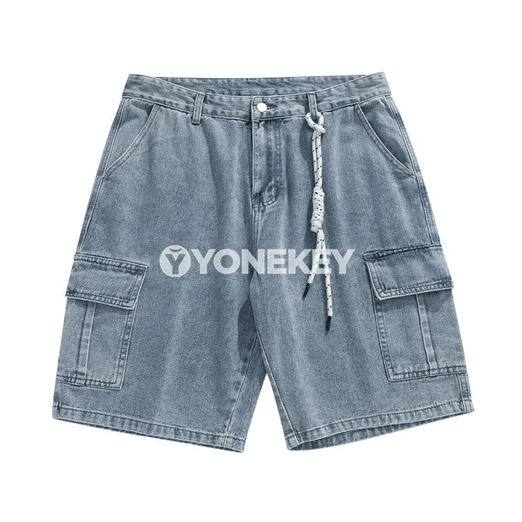 Erkekler üçin ýeňil, dem alýan tomus jeans şortik