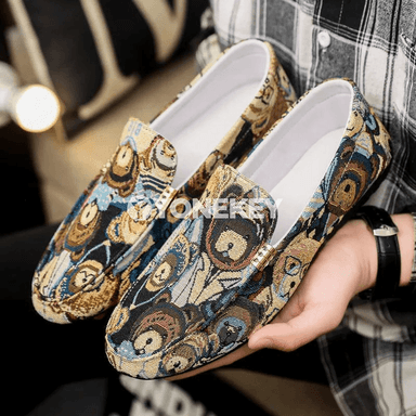 Erkekler üçin ýeňil kanwa loafers, dem alýan, süýşmeýän, 40-46 ölçeg