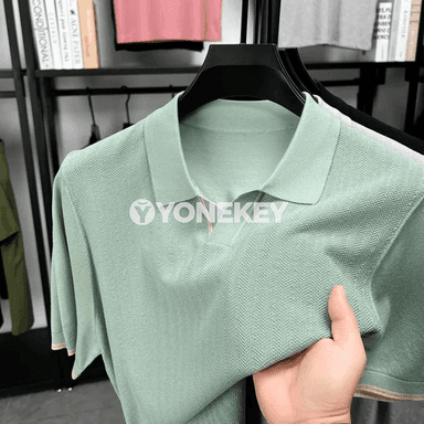 Erkekler üçin premium polo futbolka, ýeňil we dem alýan tomus köýnegi