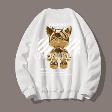 Erkekler üçin nagyşly giň kesimli sweatshirt, M–8XL