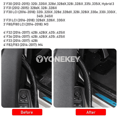 BMW F30/F31/F32/F34/F36 üçin içki gapy tutawaç örtügi