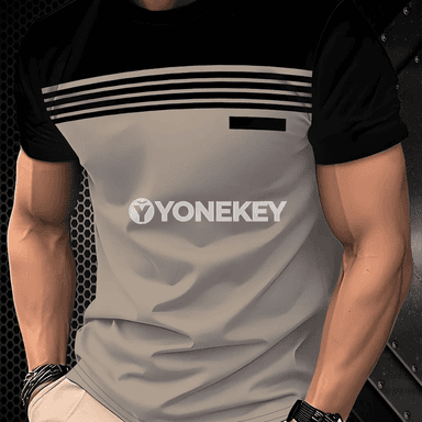 2025 erkekler üçin tomusky rahat, ýumşak we dem alýan 3D zolakly futbolka