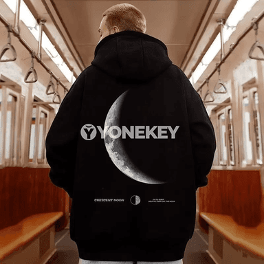 Erkekleriň giň kesimli kapýuşonly puloweri, retro çaply, M-8XL