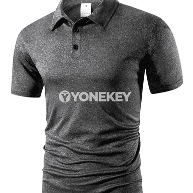 Erkekler üçin ýeňil, dem alýan polo futbolka, gysga ýeňli