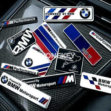 BMW üçin 3D alýuminiý emblem stiker — metal badge