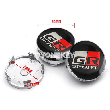 Toyota üçin 56/60 mm tigir merkez stikeri, GR Sport hub cap bezegi