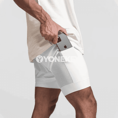 Köp poçatly erkek sport şorty, ýeňil we rahat gündelik model