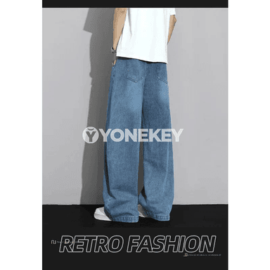 Erkekler üçin giň kesimli göni denim balaklar