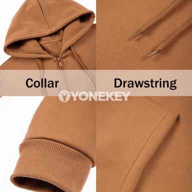 Erkekler üçin ýyly doly fermuarly kapüşonly fleece sviter