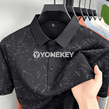 Erkekler üçin ýeňil polo köýnek, çaply, dem alýan, çalt gurýan