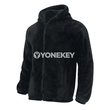 Erkekler üçin ýyly fleece zipli kapşonly kurtka