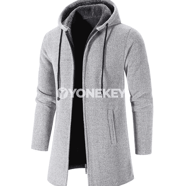 Erkekler üçin ýyly zipli kapşonly oversize sweatshirt-kurtka