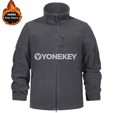 Erkekler üçin ýyly polar fliş jaket, ýylylyk saklaýan, şemal geçirmeýän