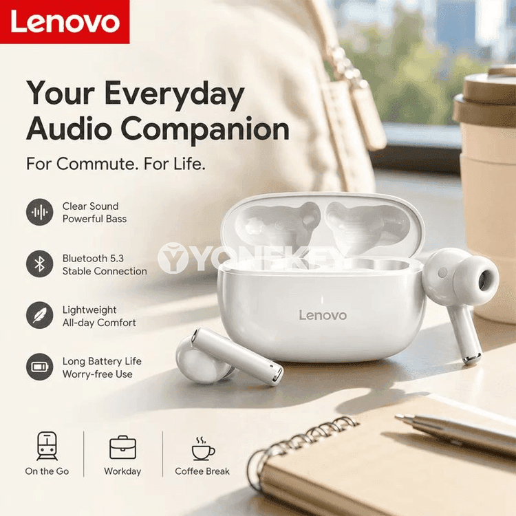 Lenovo TA210 simsiz Bluetooth naýnikler, mikrofonly, sport üçin