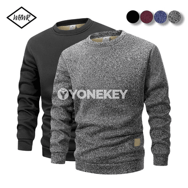 Erkekler üçin ýyly dokalan ýeňil switer, ýokary boýunly, gündelik stil