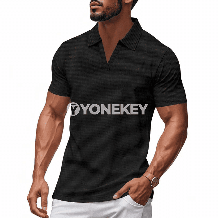 Erkekler üçin slim fit polo futbolka, ýeňil we dem alýan