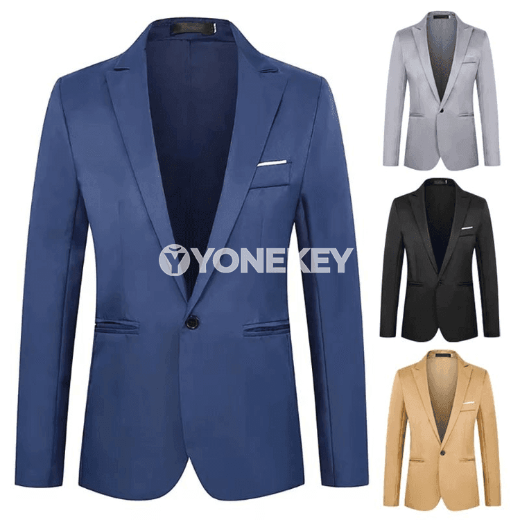 Erkekler üçin gündelik ýeňil blazer, döwrebap we inçe kesimli kostýum penjek