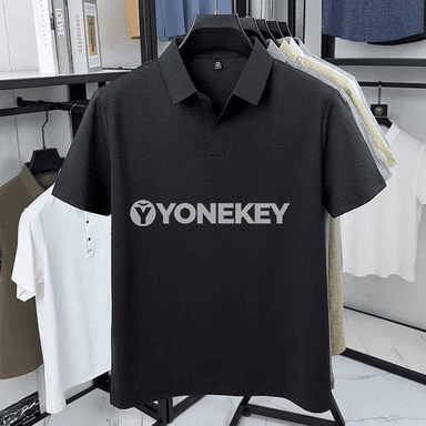 Erkekler üçin ýeňil, dem alýan gysga ýeňli polo köýnek