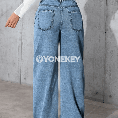 Aýal-gyzlar üçin rahat slim fit denim jalbarlar, uly ölçegler