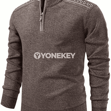 Erkekler üçin fermuarly gündelik hudi, güýz-gyş trikotaž sweatshirt