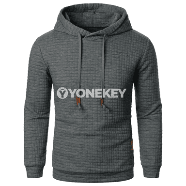 Erkekler üçin checkly ýyly kapýuşonly güýz-gyş hoodie