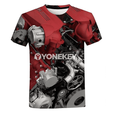 Erkekler üçin 3D çaply sport awtoulag hereketli futbolka