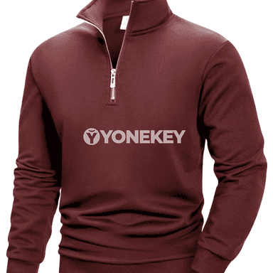 Erkekler üçin güýz ýyly zipli sweatshirt, ýokary boýunly pulover