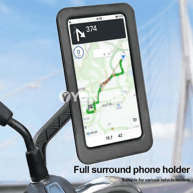 Welosiped we motosikl üçin suw geçirmeýän telefon saklaýjy, 360°