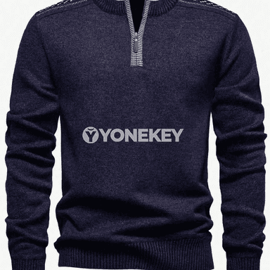 Erkekler üçin fermuarly gündelik hudi, güýz-gyş trikotaž sweatshirt