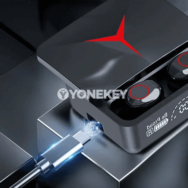 M90 simsiz TWS Bluetooth nauşnik, sport we oýun üçin