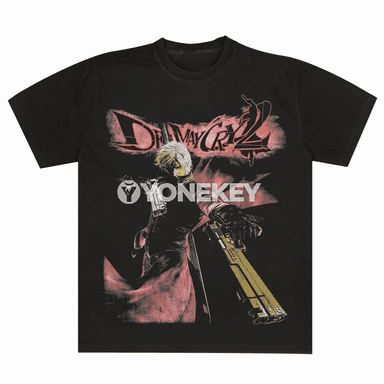 Dante Awakening retro erkek-gyz futbolkasy, ýaz-tomus anime stil